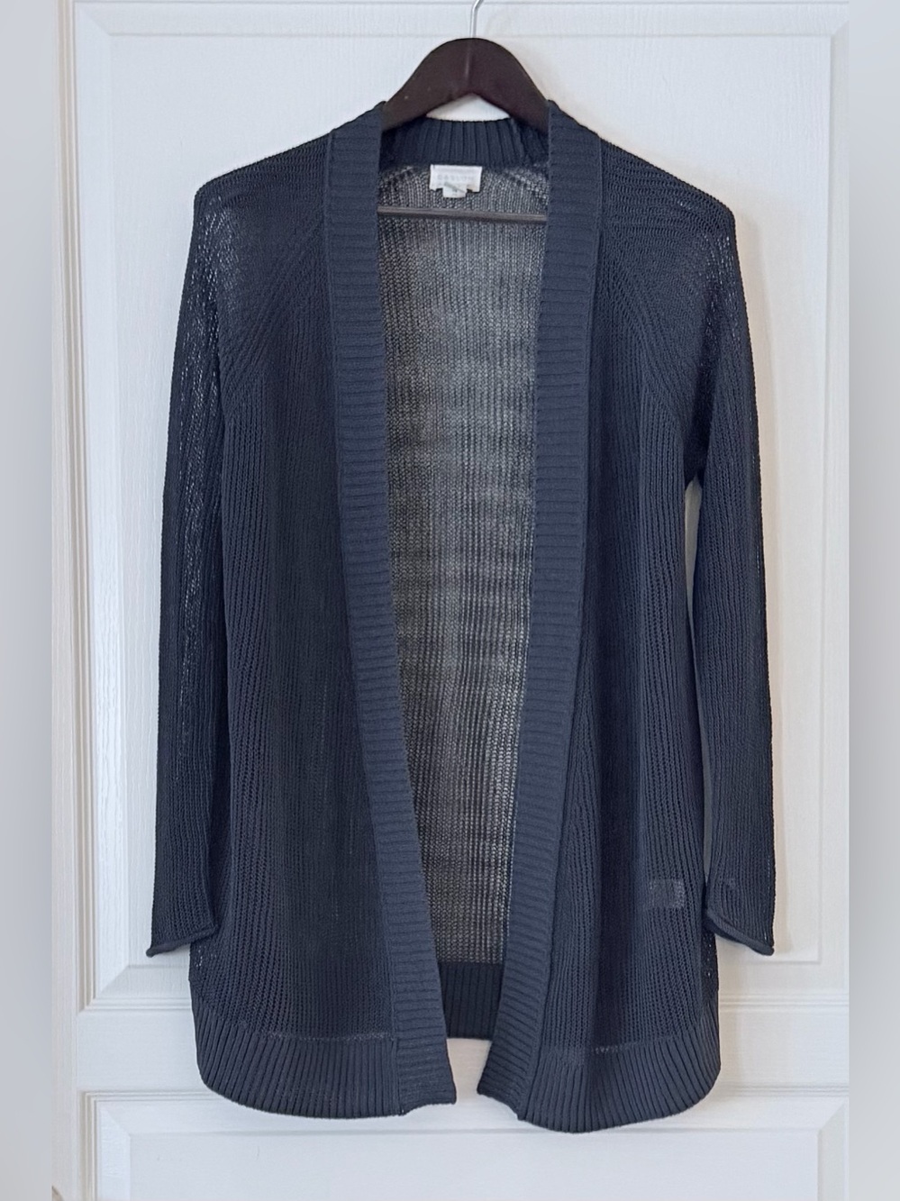 Caslon Open-Front Lightweight Knit Cardigan - Charcoal Gray
